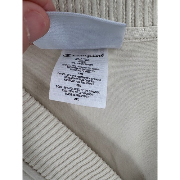 Champion Authentic Athleticwear 2XL Pullover V-Neck Ribbed Trim Sweatshirt - Picture 3 of 12